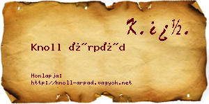 Knoll Árpád névjegykártya