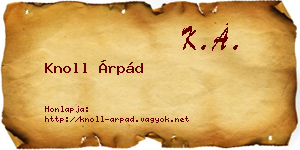 Knoll Árpád névjegykártya