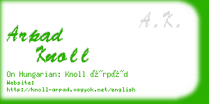 arpad knoll business card
